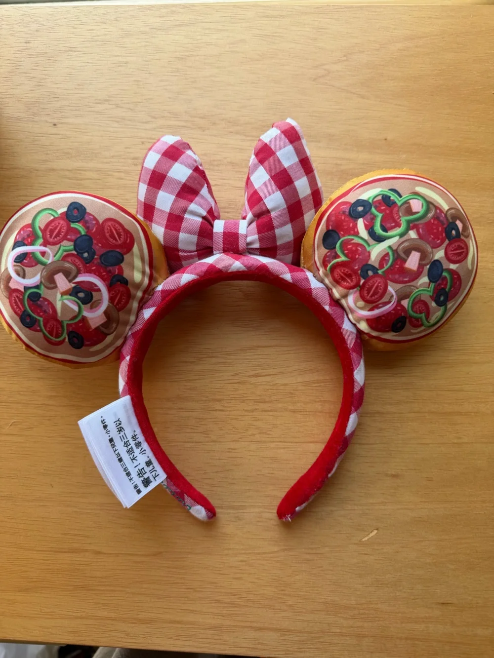 Disney Parks pizza ears with gingham bow